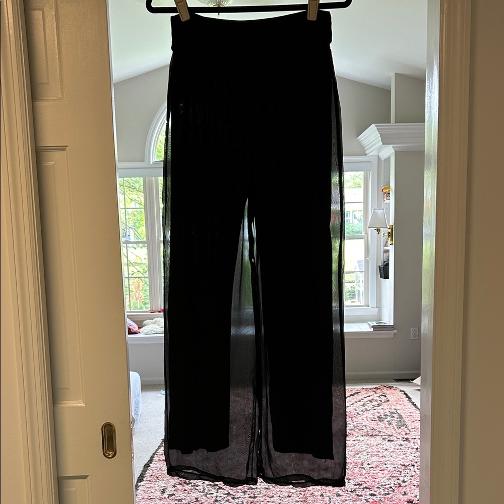 Breezy, fully lined silky wide leg pants
